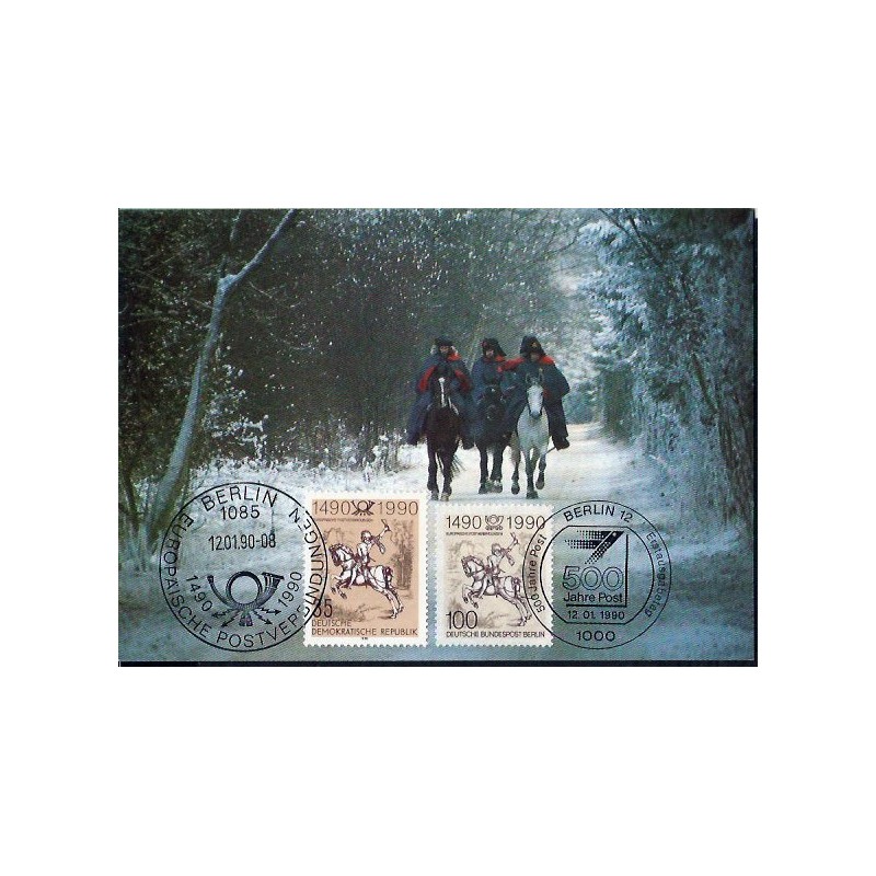 Niemcy Berlin 1990, Poczta, historia. Karta maksimum