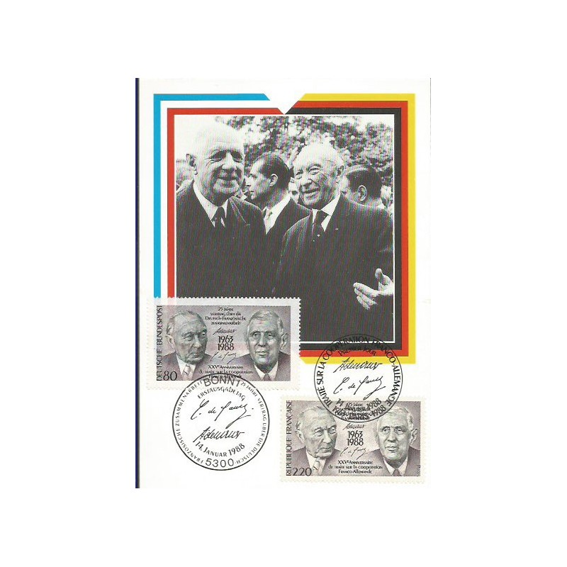 Niemcy i Francja 1988, Dyplomacja, de Gaulle Adenauer. Karta maksimum