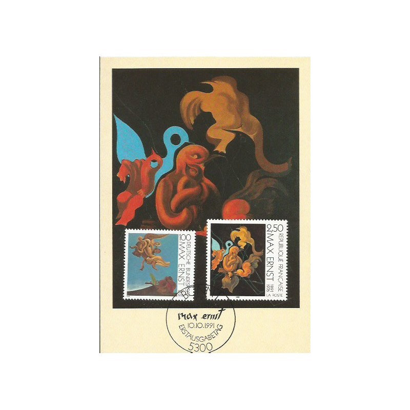 Niemcy i Francja 1991, Malarstwo, Max Ernst. Karta maksimum