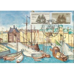 Niemcy i USA 1983, Okręt Concord, imigracja. Karta maksimum