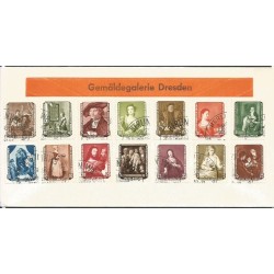 Niemcy NRD, Drezno, malarstwo. Koperta z kasowanymi znaczkami