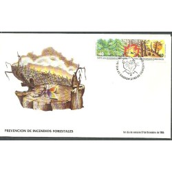 Chile 1985, Straż pożarna, pożar, las. FDC