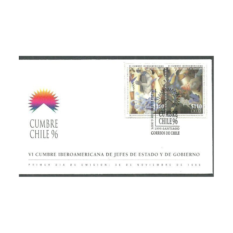 Chile 1996, Malarstwo, pożar. FDC