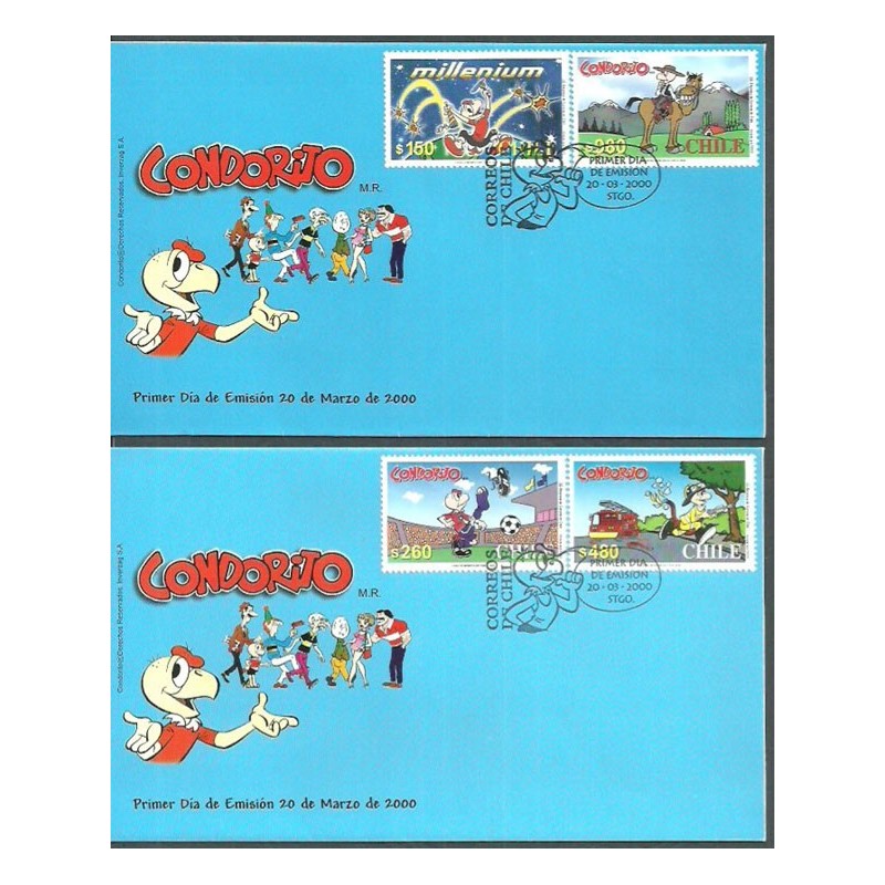 Chile 2000, Bajka, straż pożarna, piłka nożna. FDC