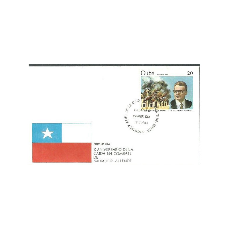 Kuba 1983, S. Allende, Chile, pożar. FDC