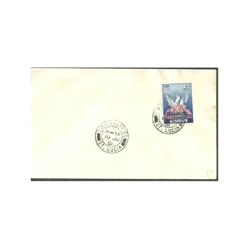 St Lucia 1951, Feniks, ogień. FDC