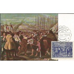 Hiszpania 1938, Oblężenie Bredy, malarstwo. Karta maksimum