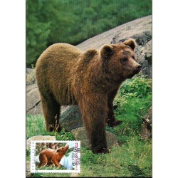 Rumunia 1986, Fauna: niedźwiedź. Karta maksimum