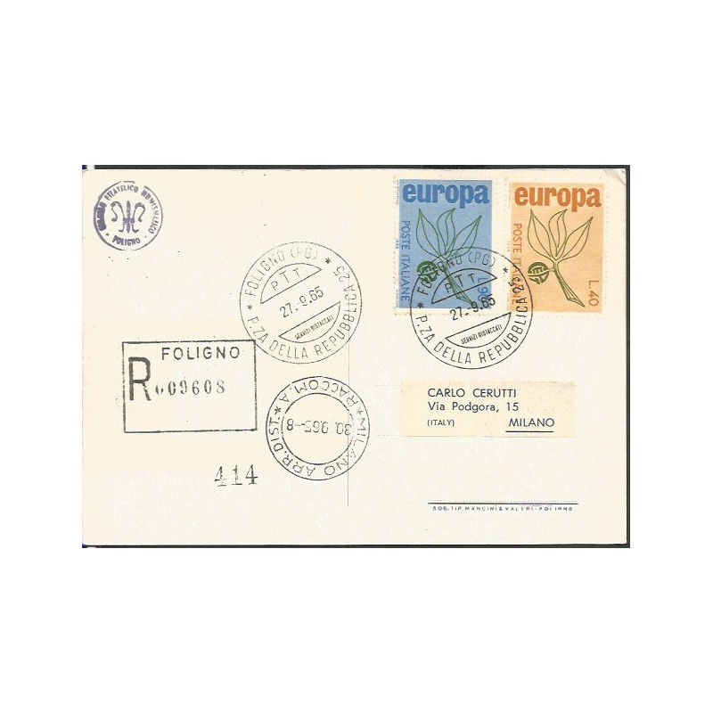 Włochy 1965, EUROPA CEPT. FDC polecone