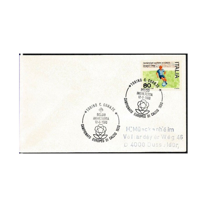 Włochy 1980, Piłka nożna, ME, mecz Belgia Anglia. Turyn