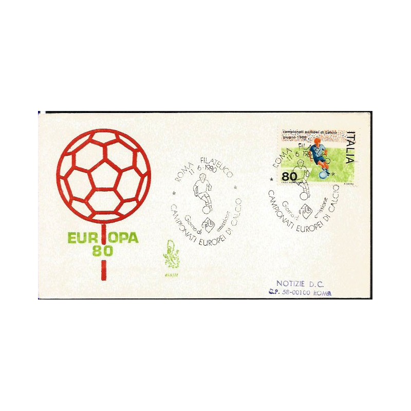 Włochy 1980, Piłka nożna, ME. FDC