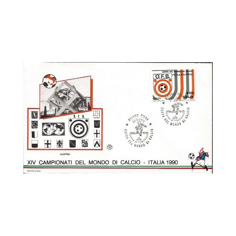 Włochy 1990, Piłka nożna, MŚ, Austria. FDC