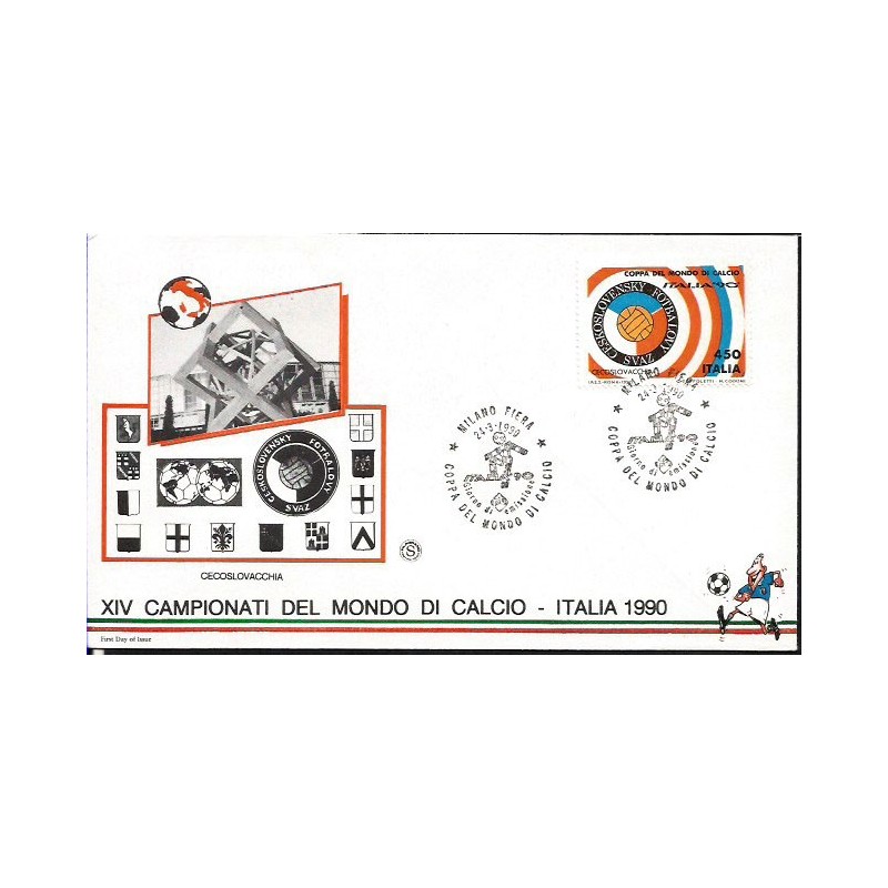 Włochy 1990, Piłka nożna, MŚ, Czechosłowacja. FDC