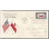 USA 1943, Okupowane kraje: Polska, flaga. FDC