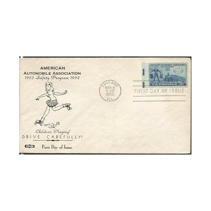 USA 1952, Motoryzacja, bezpieczeństwo. FDC