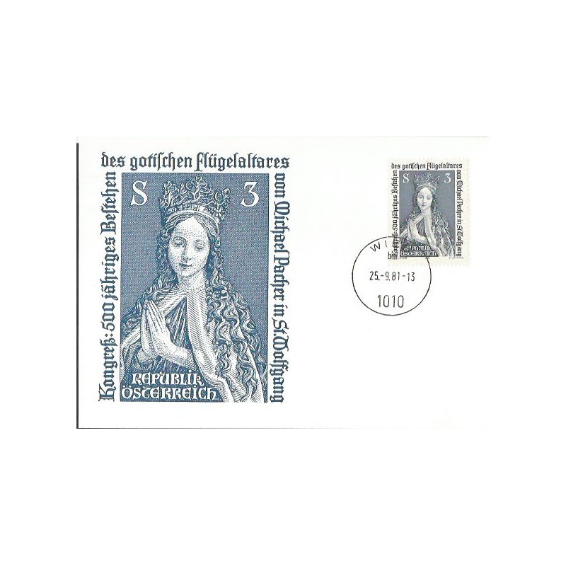 Austria 1981, Gotycki ołtarz św. Wolfganga. Karta maksimum