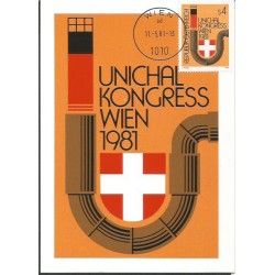 Austria 1981, Kongres UNICHAL, ogrzewanie. Karta maksimum