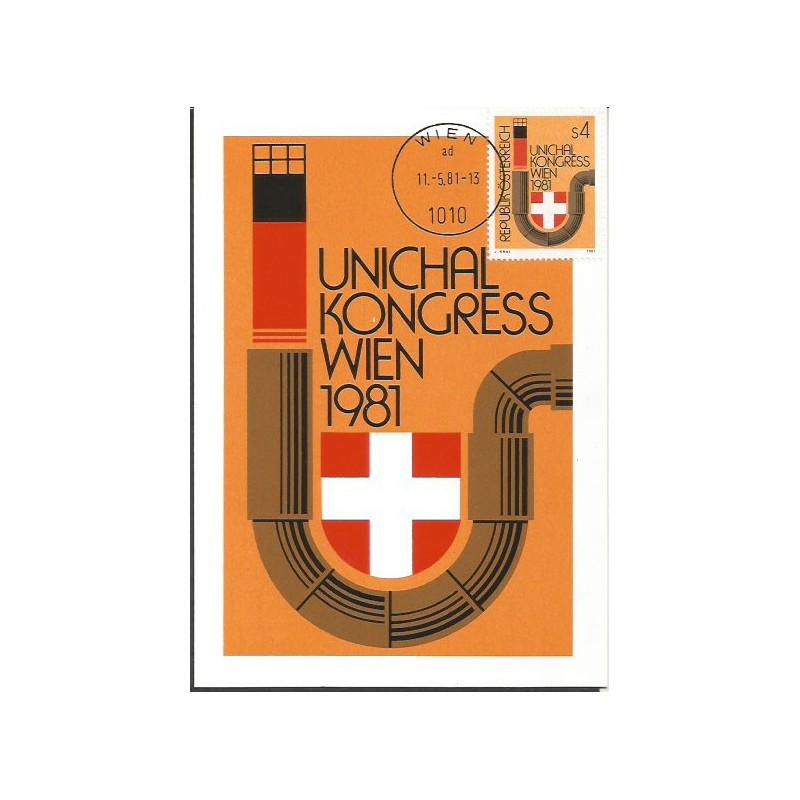 Austria 1981, Kongres UNICHAL, ogrzewanie. Karta maksimum