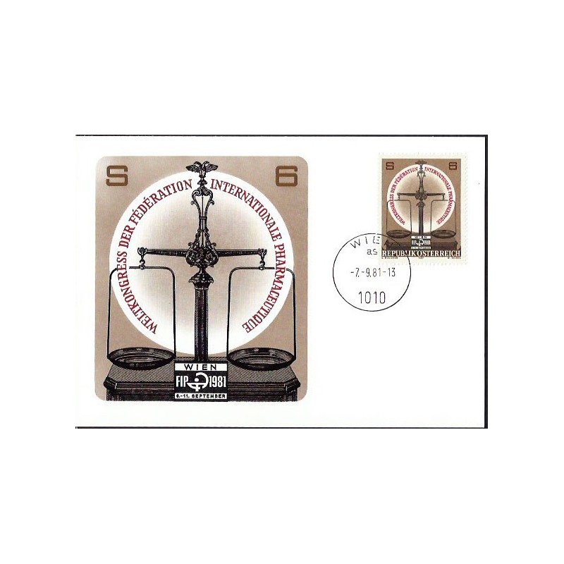 Austria 1981, Medycyna, Kongres Międzynarodowej Federacji Farmaceutycznej. Karta maksimum