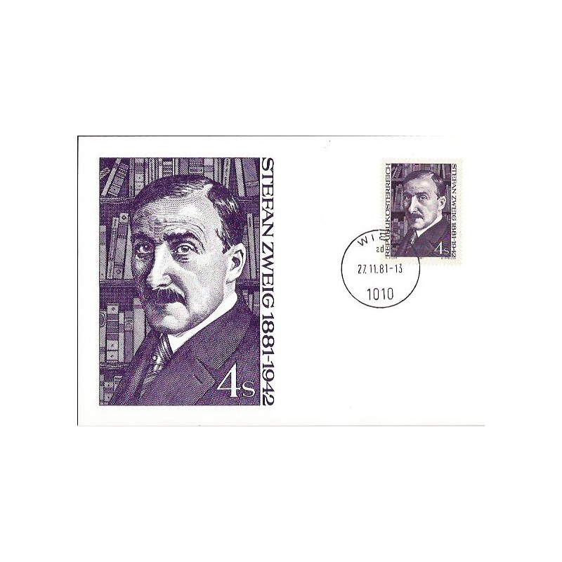 Austria 1981, Stefan Zweig, literatura. Karta maksimum