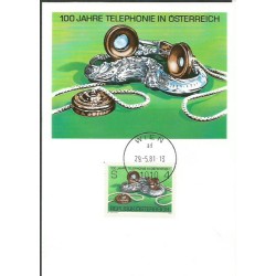 Austria 1981, Stulecie telefonu w Austrii, telefon. Karta maksimum