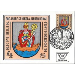 Austria 1981, Św. Mikołaj. 800 lat St. Nikola nad Dunajem. Karta maksimum