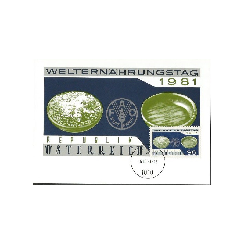 Austria 1981, Światowy Dzień Żywności, FAO. Karta maksimum