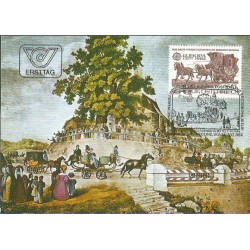 Austria 1982, Kolej konna Linz-Freistadt-Budweis. EUROPA CEPT. Karta maksimum