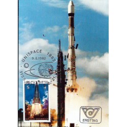 Austria 1982, Kosmos. Konferencja UNISPACE. Karta maksimum