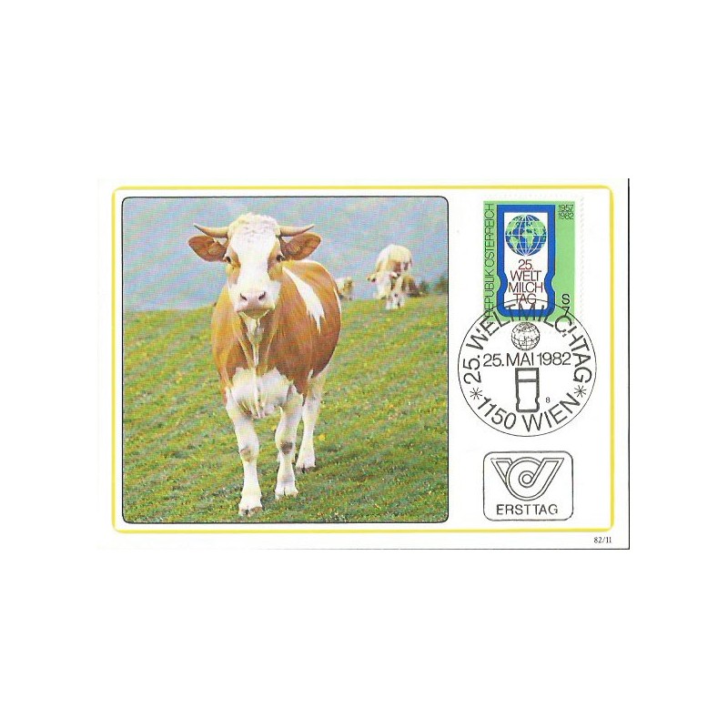 Austria 1982, Mleko, żywność. Karta maksimum