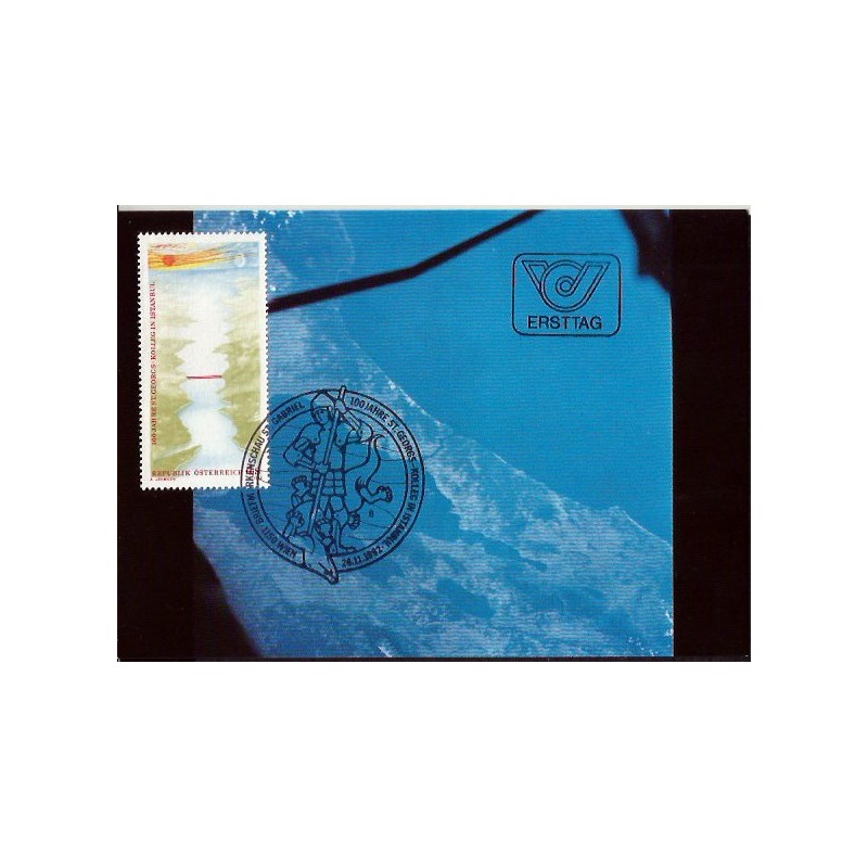 Austria 1982, Święty Jerzy, szkoła, Stambuł. Karta maksimum