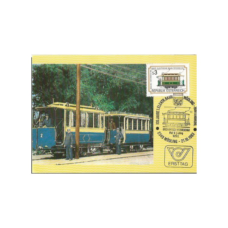 Austria 1983, Kolej, stulecie pierwszej kolei elektrycznej w Austrii. Karta maksimum