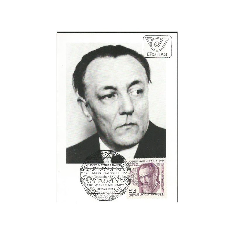 Austria 1983, Muzyka, J. M. Hauer. Karta maksimum