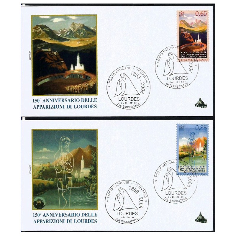 Watykan 2008, Objawienia maryjne w Lourdes. FDC