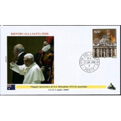Watykan 2008, Papież Benedykt XVI, Australia. Powrót z pielgrzymki