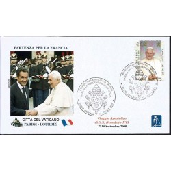 Watykan 2008, Papież Benedykt XVI, Lourdes. Datownik