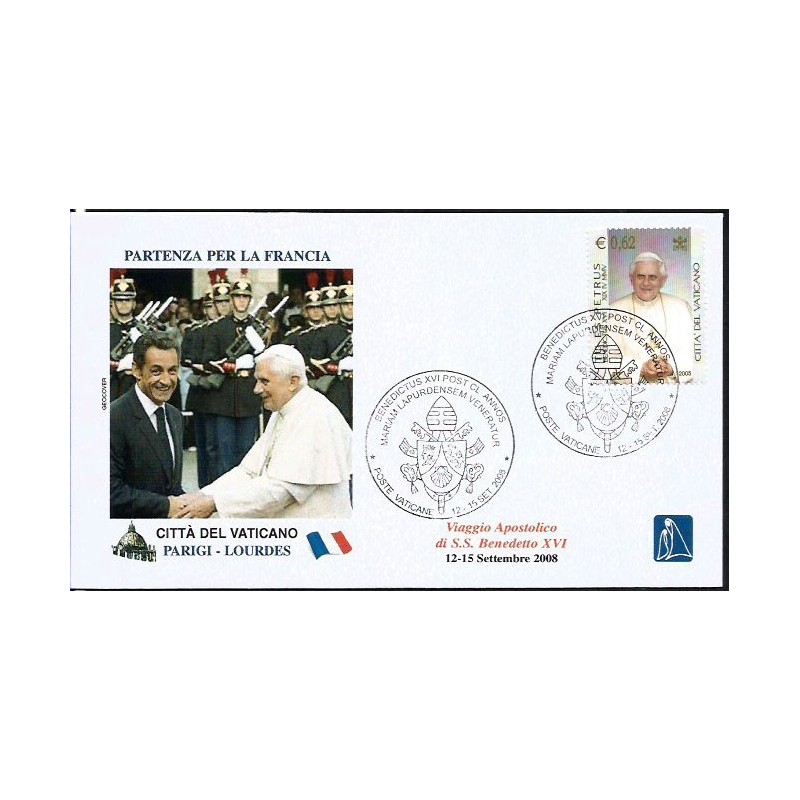 Watykan 2008, Papież Benedykt XVI, Lourdes. Datownik