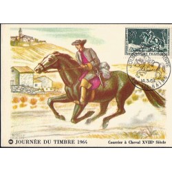 Francja 1964, Dzień znaczka, goniec. Karta maksimum