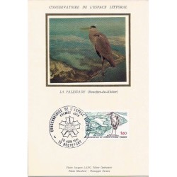 Francja 1981, Ptaki: czapla siwa. Karta maksimum