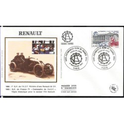 Francja 1995, Samochód, Automobilklub Francji, 100 lat. FDC