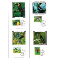 Francja 2003, Ptaki: tukan, koliber, muchodławka. Karty maksimum