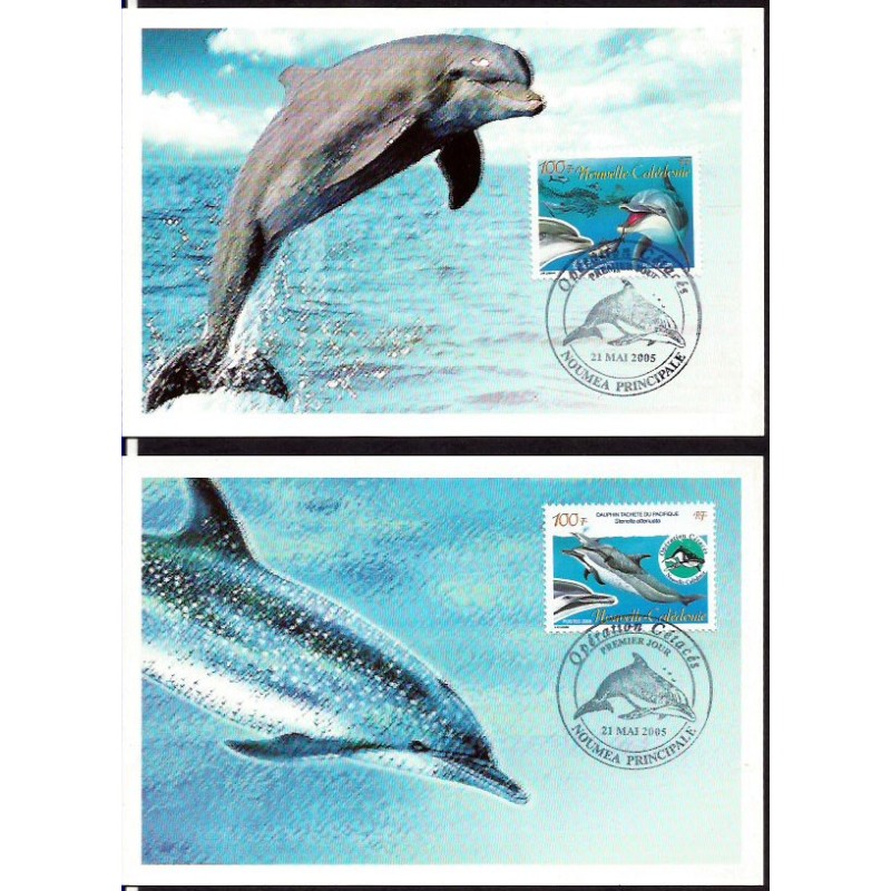 Nowa Kaledonia 2005, Ssaki wodne, delfiny. Karty maksimum