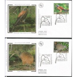 Nowa Zelandia 2000, Ptaki: pustułka i kiwi. FDC