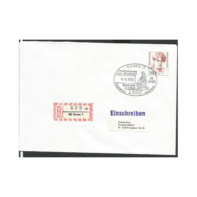 Niemcy 1992, Straż pożarna, św. Florian. Essen, polecony