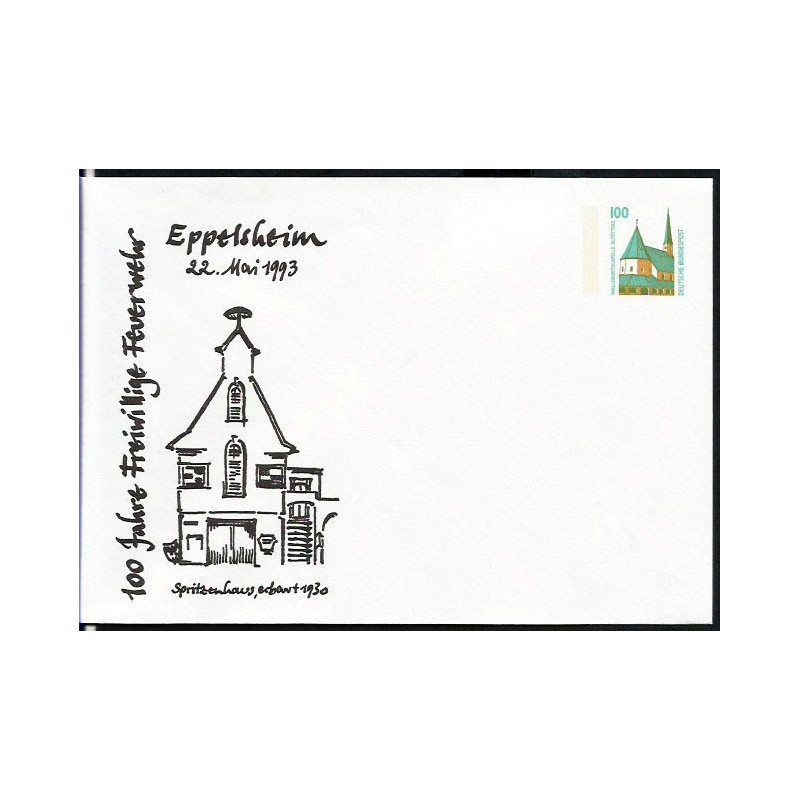 Niemcy 1993, Straż pożarna. Eppelsheim. Ck z nadrukiem