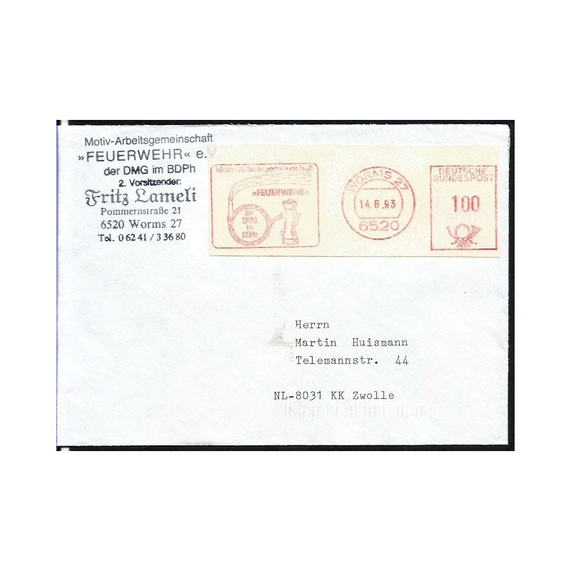 Niemcy 1993, Straż pożarna. Wormacja, frankatura mechaniczna