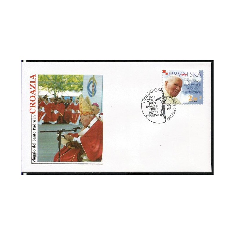 Chorwacja 2003, Papież Jan Paweł II, pielgrzymka. FDC Zagrzeb