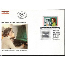 Austria 1987, Praca, komputer, austriackie środowisko pracy. FDC