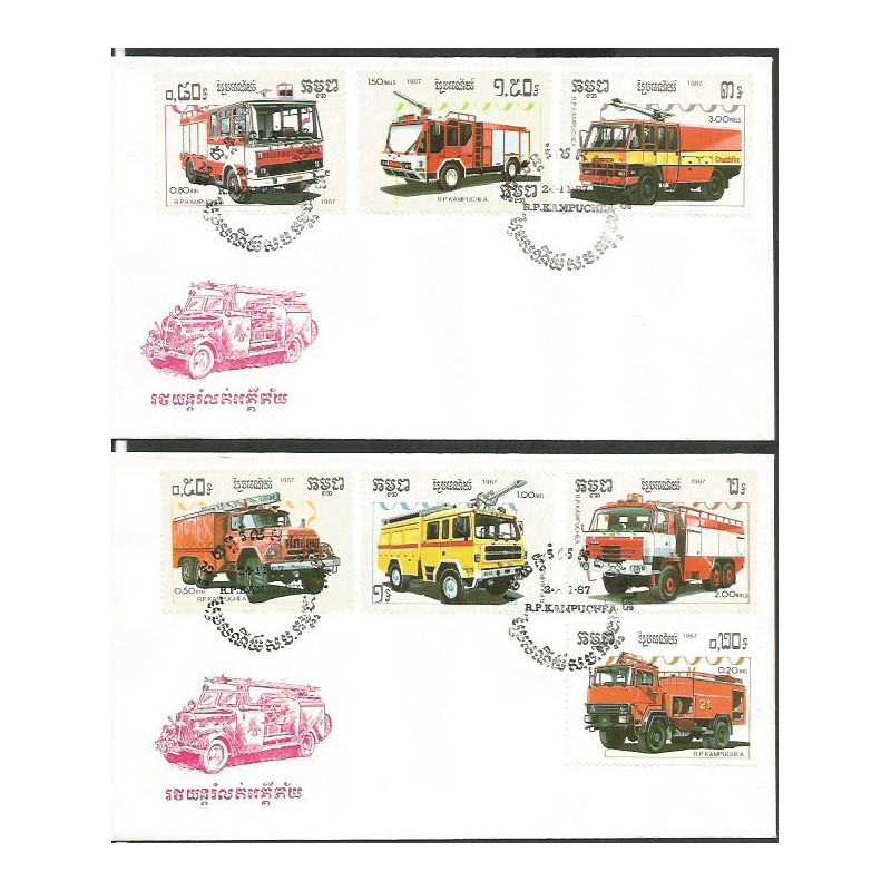Kambodża 1987, Straż pożarna. 2 FDC