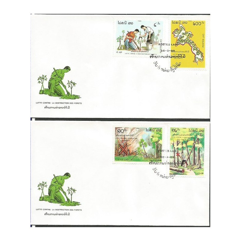 Laos 1989, Straż pożarna. 2 FDC